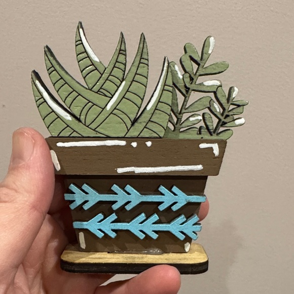Decorative Wooden Plant Set - Picture 8 of 11